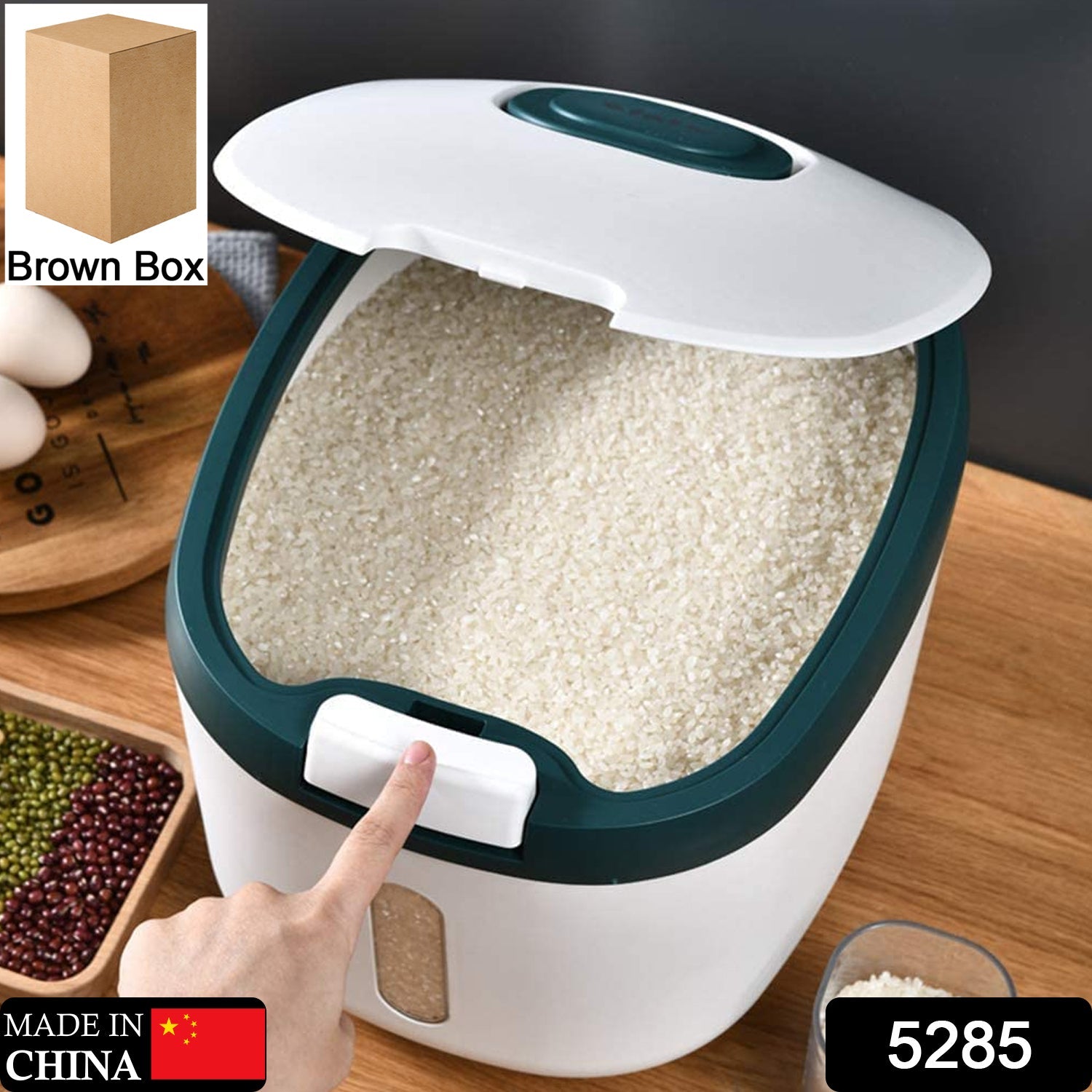 5285 Rice Storage Containers, Airtight Storage Box With Pouring Cups, Sealed Rice Bucket, Household Storage Box For home & Kitchen Use DeoDap 5285 Rice Storage Containers, Airtight Storage Box With Pouring Cups, Sealed Rice Bucket, Household Storage Box For home & Kitchen Use DeoDap